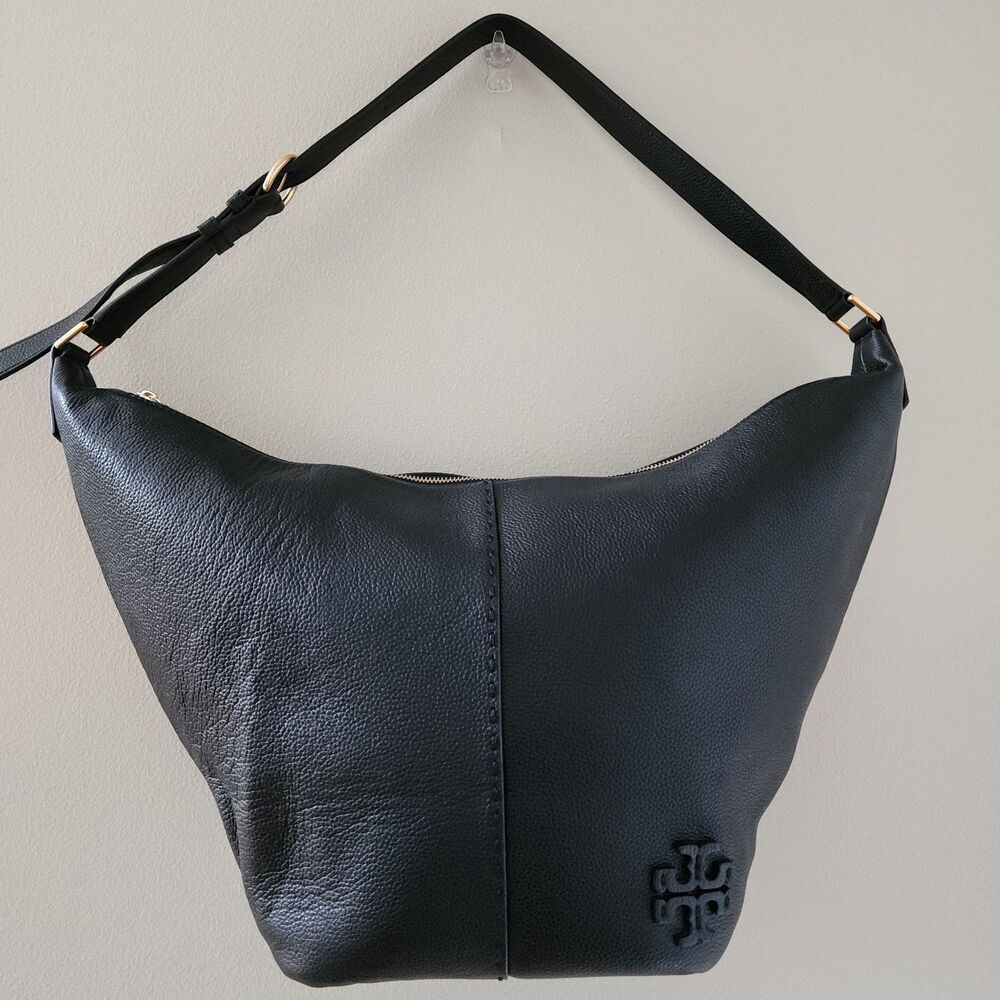 Tory Burch Black Leather Hobo Shoulder Bag - Picture 3 of 13